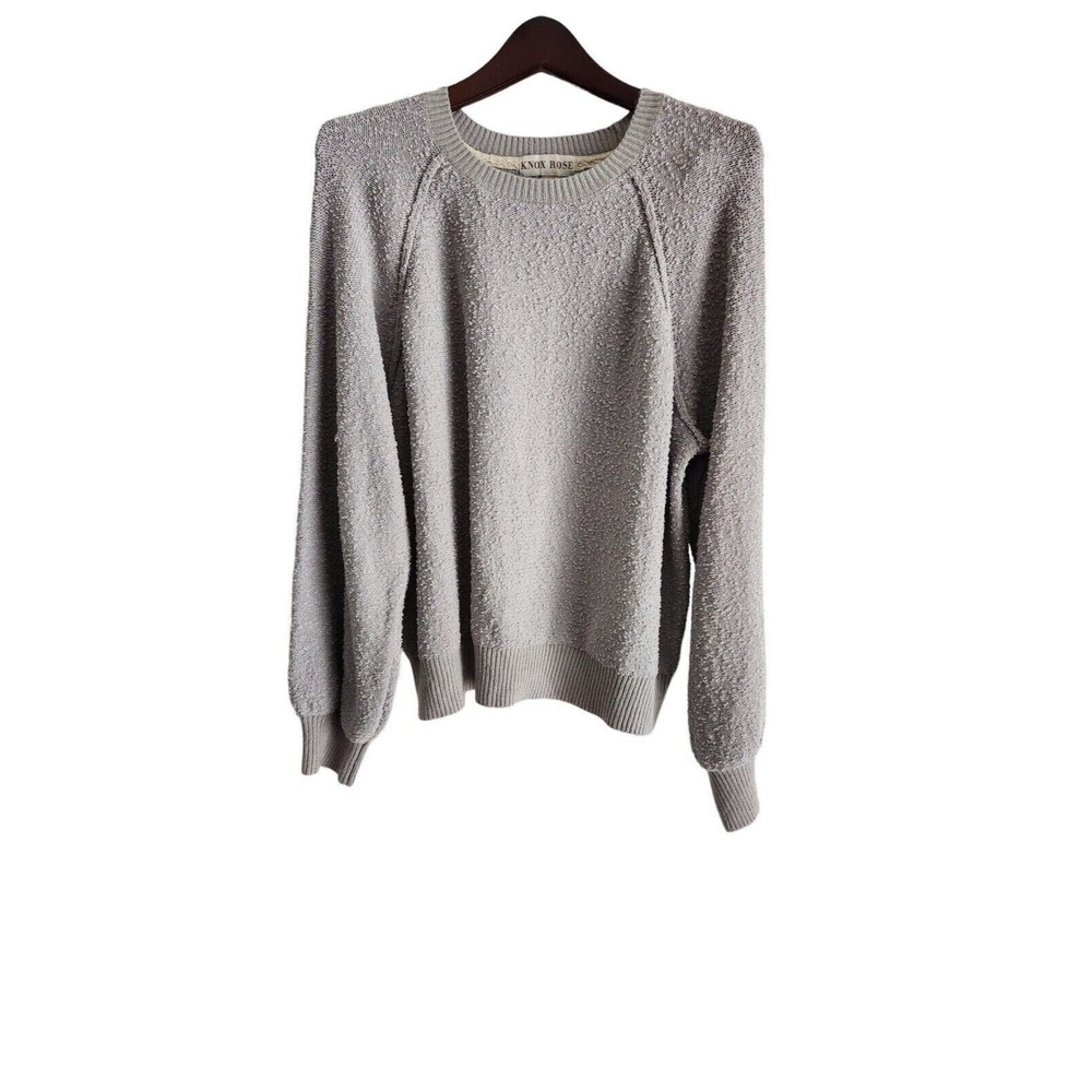 Knox Rose Pullover Sweater Women's Size XL Gray Polyester Long Sleeve Crew Neck